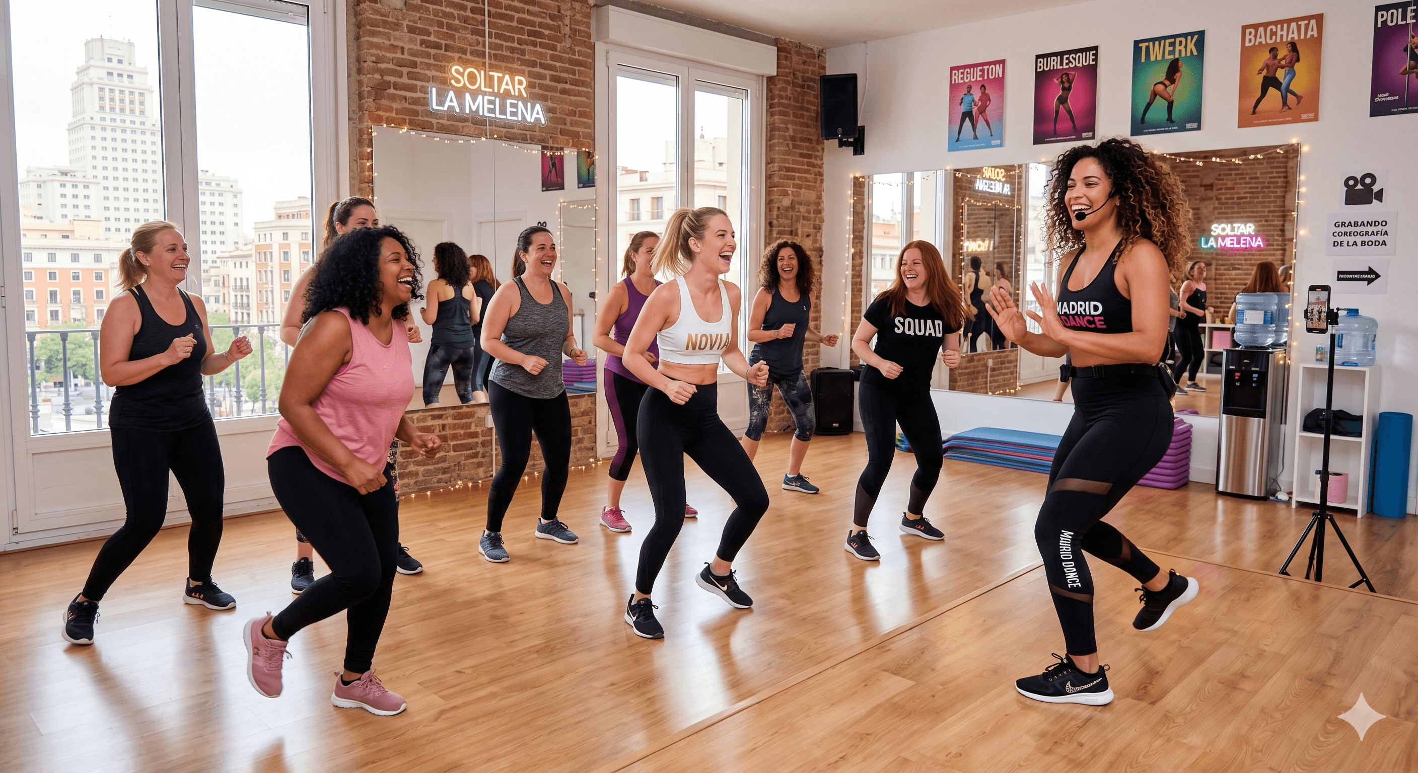Clase de baile privada para despedida de soltera en Madrid: desde reguetón hasta burlesque, diversión garantizada sin importar el nivel