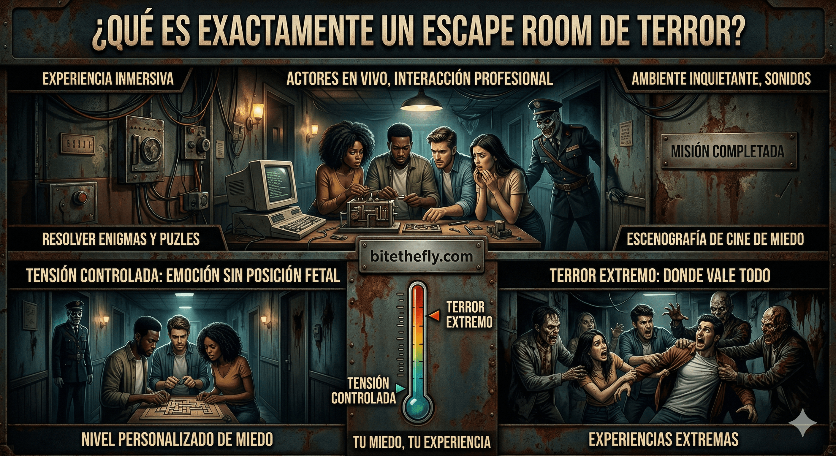 Escape room de terror en Madrid: sala oscura con atmósfera inquietante y sustos garantizados