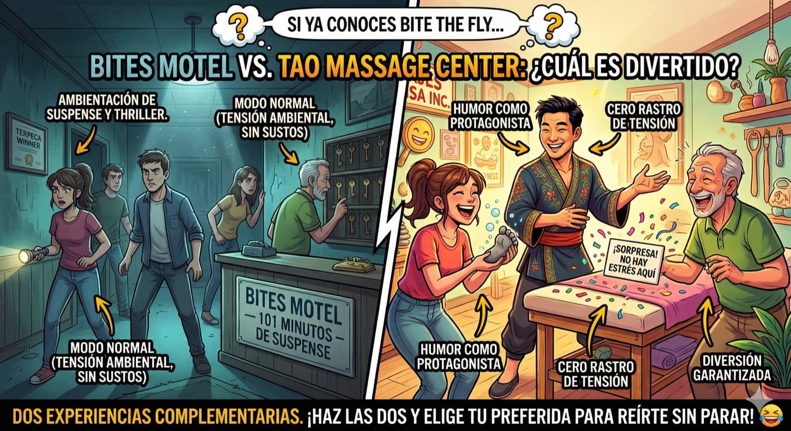 ¿Qué pasa con Bites Motel? Dos experiencias complementarias de Bite The Fly, no competidoras