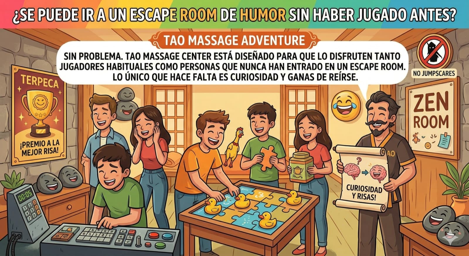 ¿Se puede ir a un escape room de humor sin haber jugado antes? Sin problema, solo hace falta curiosidad