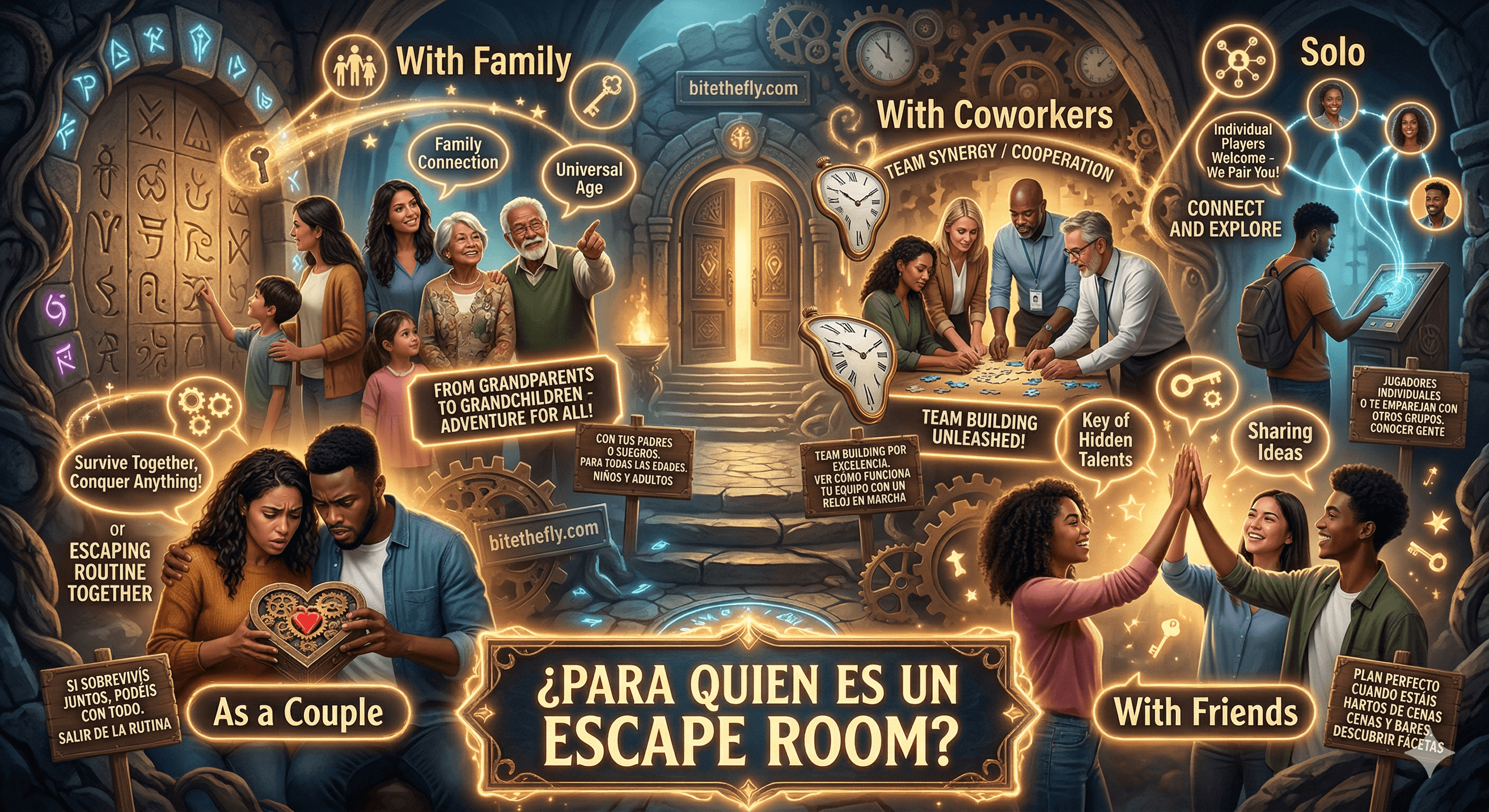 Escape room para todos: amigos, pareja, familia, compañeros de trabajo o en solitario