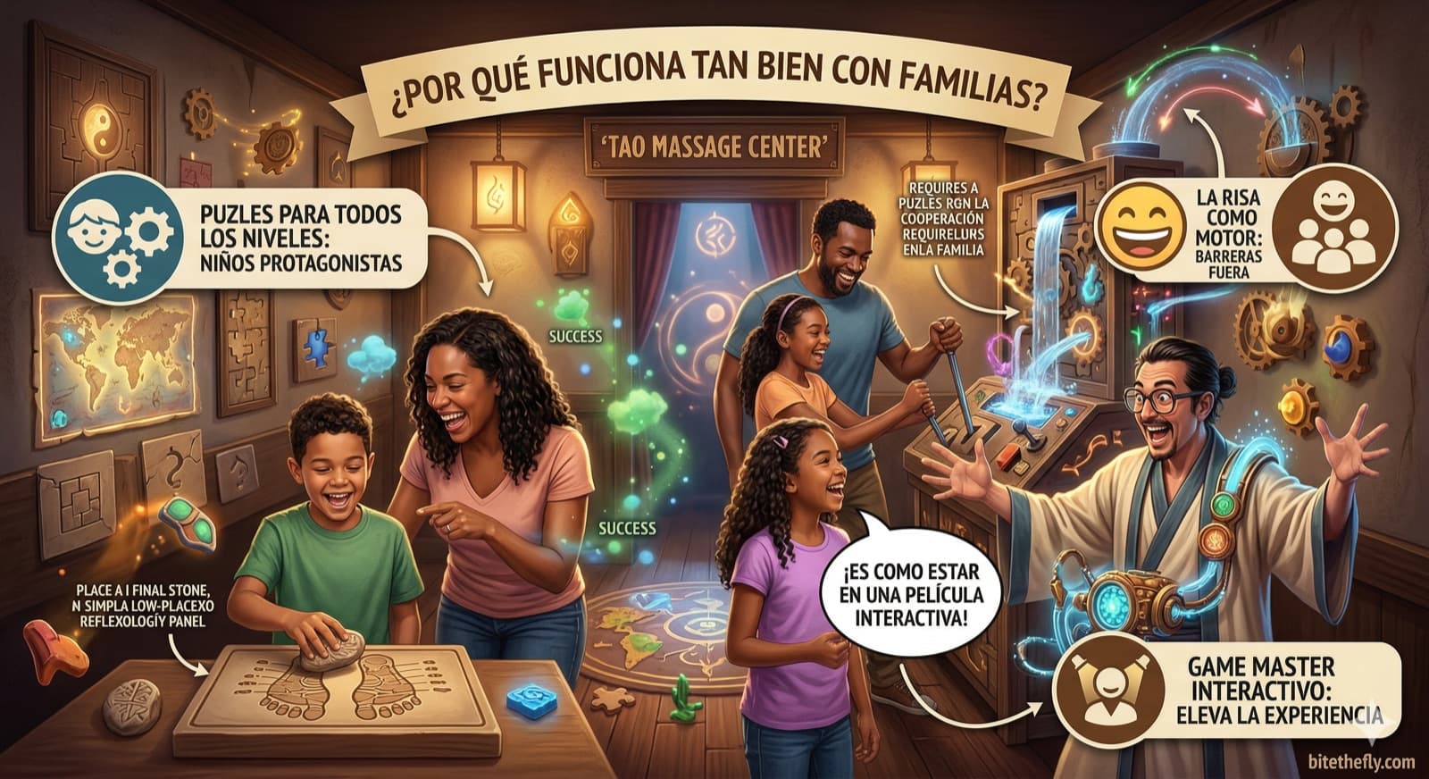Por qué Tao Massage Center funciona tan bien con familias: risas, puzles para todos los niveles y Game Master inmersivo