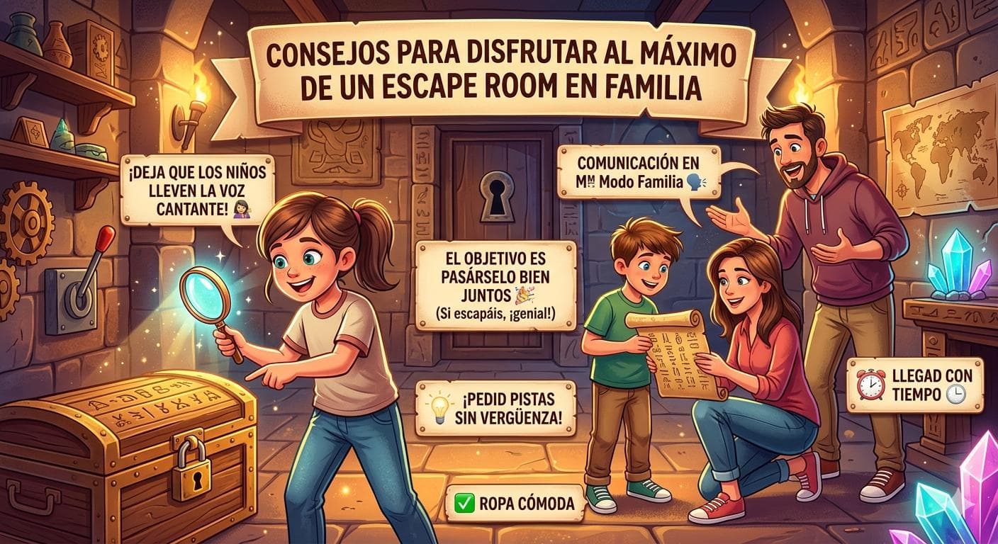 Consejos para disfrutar un escape room en familia: dejad que los niños lleven la voz cantante y pedid pistas sin vergüenza