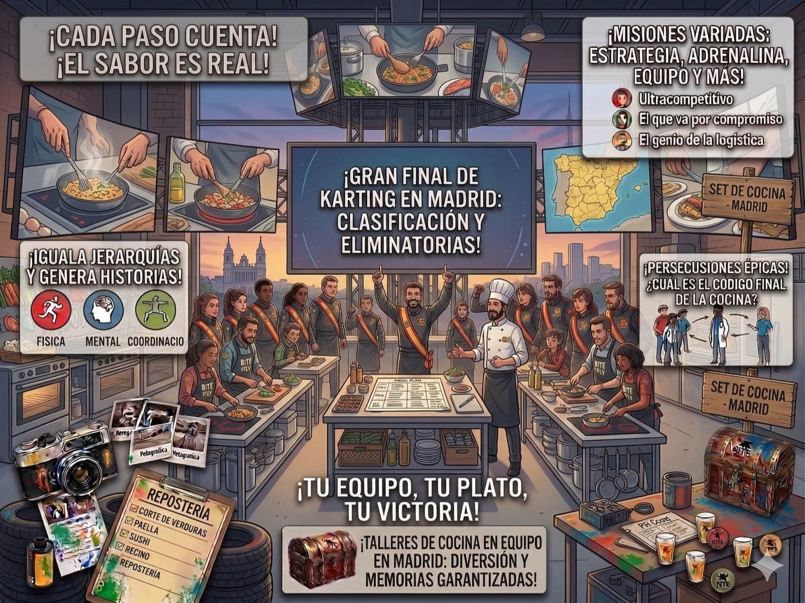 Talleres de cocina en equipo en Madrid: planifica, cocina y come lo que has preparado