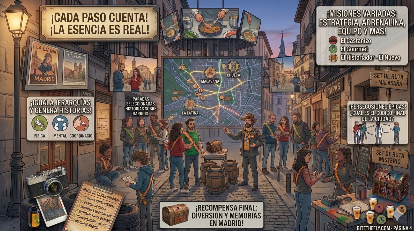 Ruta de tapas y vinos guiada por los barrios más castizos de Madrid, ideal como broche final de una jornada
