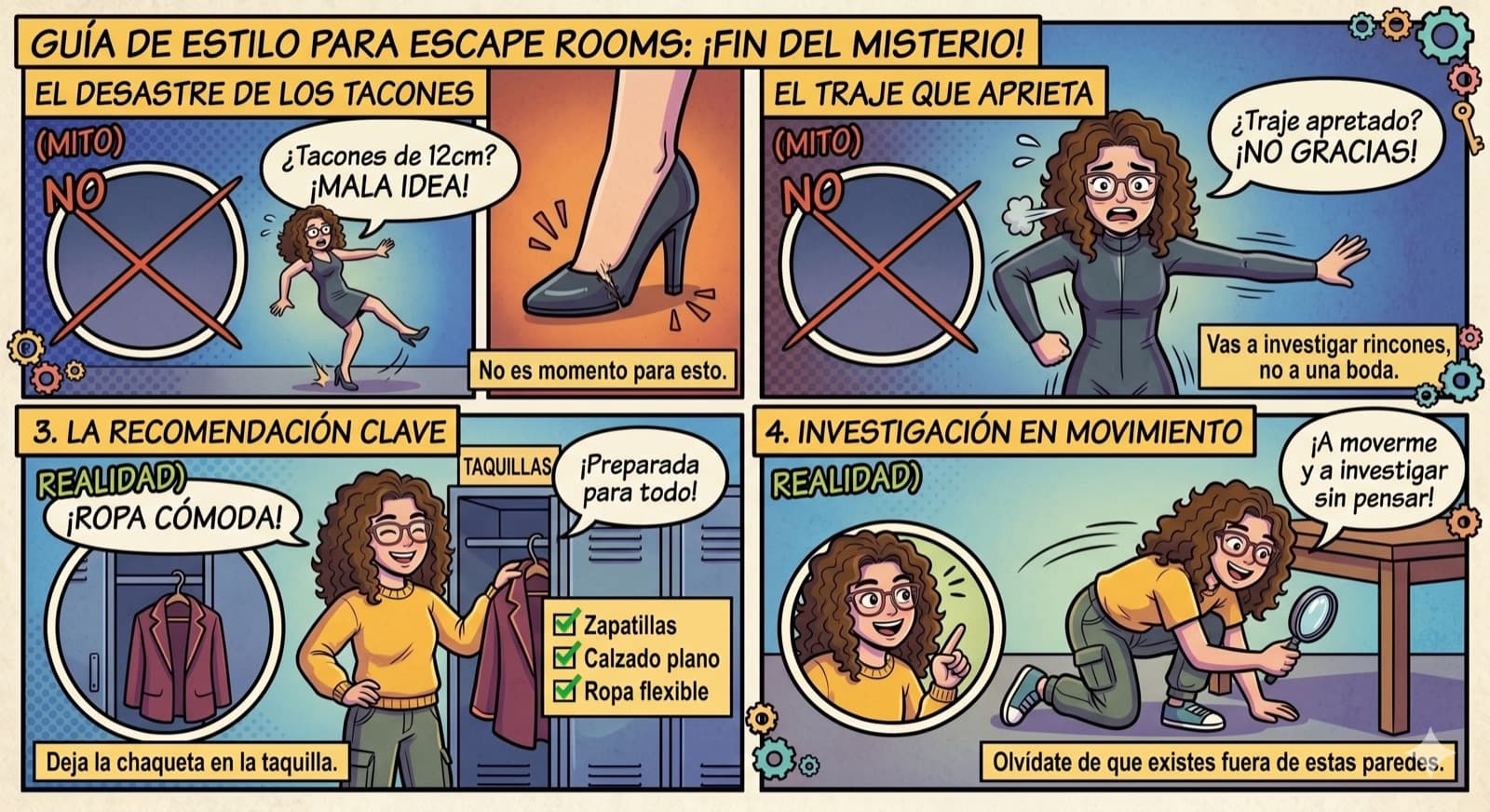 Qué ponerte para un escape room: ropa cómoda, fin del misterio