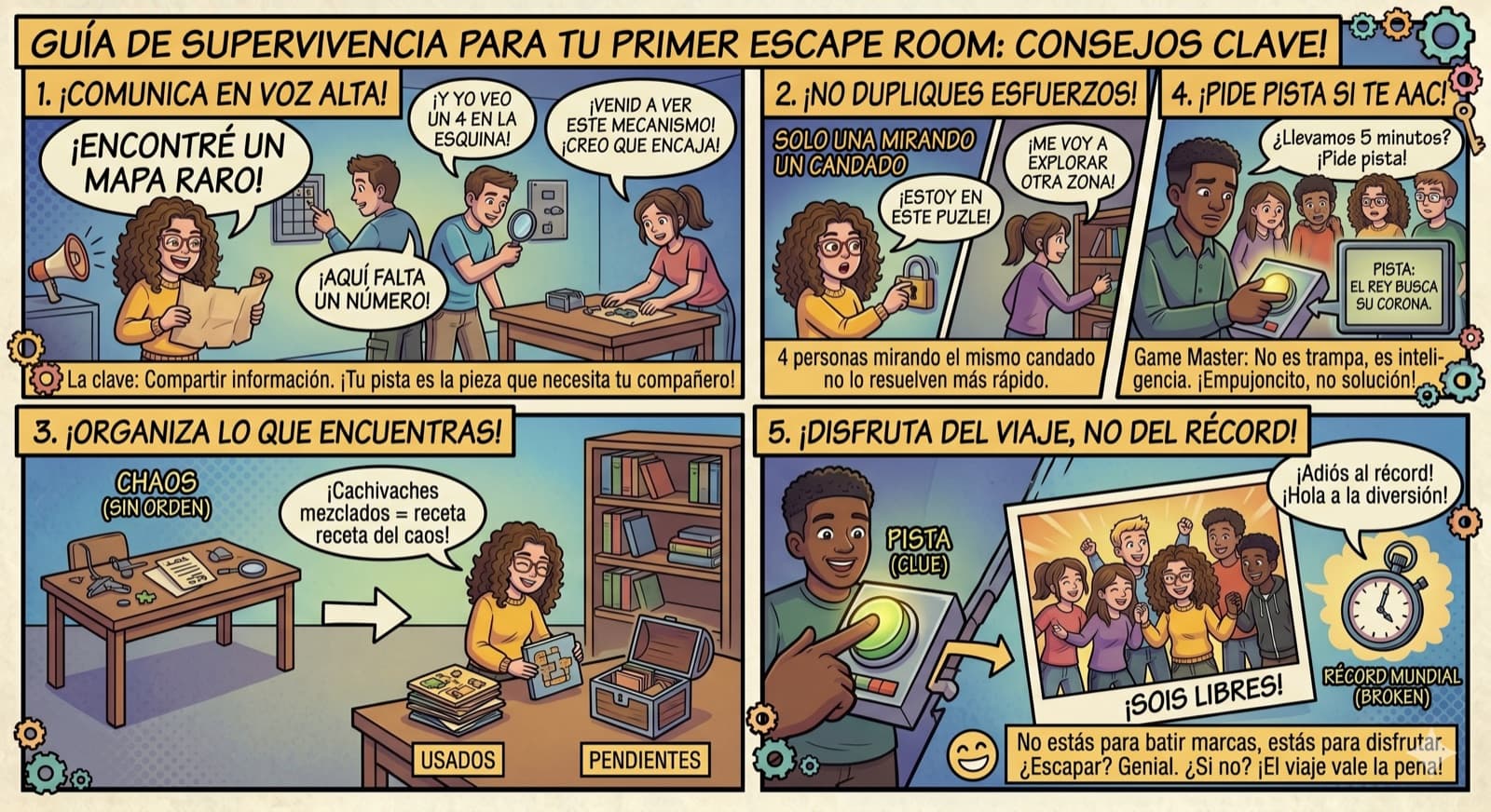 Los cinco consejos clave antes de tu primera partida de escape room